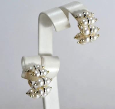 ORECCHINI  ARGENTO 925 BRUCHI PERLE  6 mm  ARGENTO NATURALE            AGHT 0942 - Immagine 1 di 3