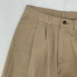 Lands End Boys 100% Cotton Button Front Pleated Front Pants Khaki Size 18 - Picture 1 of 12
