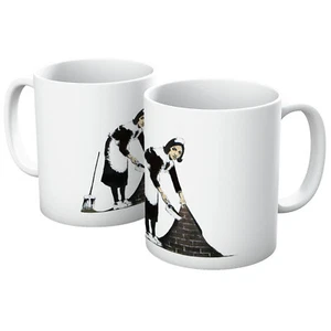 BANKSY MAID POLITICAL GRAFFITI STREET ART PRINT ARTIST MUG IN VARIOUS COLOURS - Picture 1 of 11