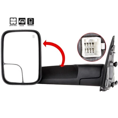 Fits 02-08 Dodge Ram 1500 2500 3500 Tow Power+Heated Driver Side View Mirror - Image 1 of 4