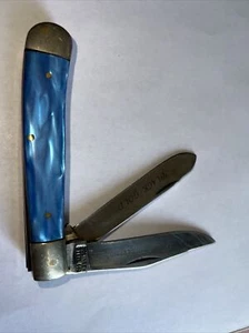 Vintage/Rare Bertram 308 Solingen Germany Black Gold Blade Pocket Knife - Imagen 1 de 9