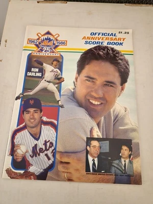 1986 METS  Official Scorebook 25th Anniversary, Ron Darling & Ticket Stub 8/1/86 - Image 1 of 4
