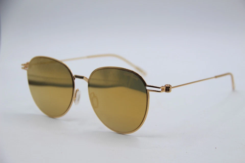 全新 MONTBLANC MB 0028A 003 棕色 正品 太阳镜 54-17 — 第 1/4 张图片