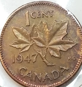 1947 Canada 1 cent coin Uncirculated - Picture 1 of 3