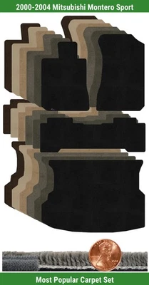 Juego de alfombrillas Ultimat personalizadas para '00-04 Mitsubishi Montero Sport (4 piezas) #109V Foto 1 de 4