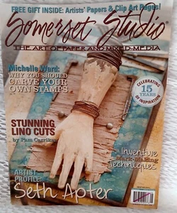 Somerset Studio Magazine May June 2012 Paper Mixed Media Lino Cuts Seth Apter - Picture 1 of 10