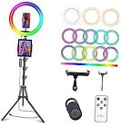 10" Selfie Ring Light with 63" Tripod Stand & 3 Phone 10" Musical Version