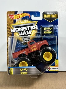 Hot Wheels Monster Jam Flashback Grave Digger 2017 New Look Team Flag 5/6 HTF - Picture 1 of 6