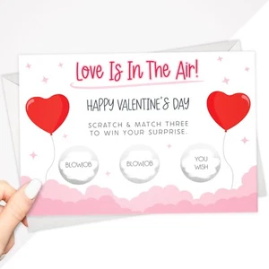 Valentine's Scratch Card Funny Naughty Surprise Gift for Him or Her Rude Voucher - Picture 1 of 6