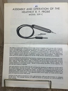 1964 HEATHKIT Model 309-C RF PROBE Assembly & Operation Manual - Picture 1 of 4