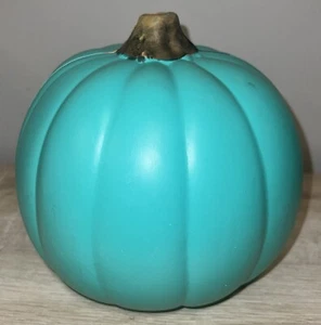 Teal Plastic Pumpkin Fall Decor Autumn Halloween Blue NEW - Picture 1 of 12