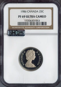 1986 Canada 25 Cents NGC PF69 Ultra Cameo MAC Quality - Picture 1 of 2
