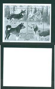 Finland. 1989 Black Print. MNH. Souvenir Sheet. Finnish Dogs.  Sc.# 794