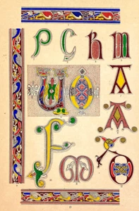 designs from the Durham Book manuscript tresures 7th century illumination - Picture 1 of 3