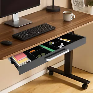 Cassetto estraibile scorrevole sotto scrivania 21,5" facile scorrimento organizer portaoggetti - Foto 1 di 14