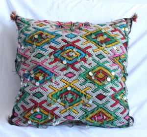 Copricuscino Kilim Marocchino Vintage,Fatto a Mano Doppio Faccia 19in X 18in - Foto 1 di 4