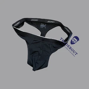 Jockey mens black cotton stretch thong underwear size S M L - Picture 1 of 6
