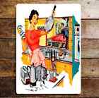 Pin Up Girl Kitchen Cleaning Metal Personalised Sign