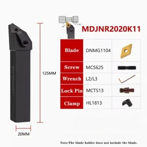 1P MDJNR2020K11 93° CNC Carbide external turning tool holder for DNMG1104 insert - Picture 1 of 7
