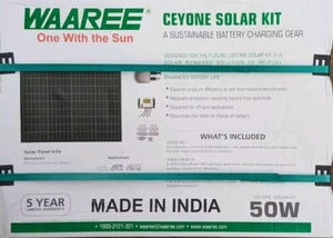WAAREE WSBC-50 CEYONE 50W SOLAR KIT w/30A CHARGE CONTROLLER & ROOFTOP BOX - Picture 1 of 3