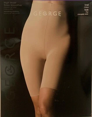 2 pr George High Waist Torso Nylon Shaper/Smoother - Black+Nude - S-XL - Image 1 of 4