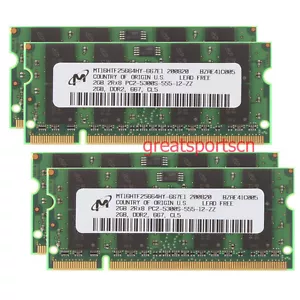 Micron 8GB 4x 2GB PC2-5300 DDR2-667MHz SODIMM Memory For Lenovo ThinkPad T61 - Picture 1 of 9