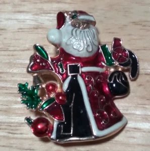 Hermoso broche de Papá Noel del Viejo Mundo = prendedor de vacaciones de Navidad (A7) - Imagen 1 de 1