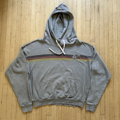 Sudadera con capucha de surf a rayas O'Neill para mujer talla XS gris corta envejecida Foto 1 de 4