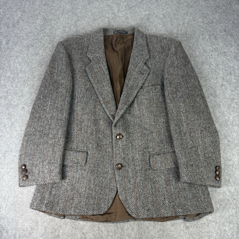 Blazer Harris Tweed Para Hombres 40S Multi Cuadros Espiga Chaqueta Country Chatsworth Foto 1 de 4