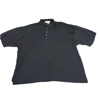 Vintage Per Lui Per Lei By Kukki Polo Shirt Mens Large Silk Black Hipster Dad - Image 1 of 4