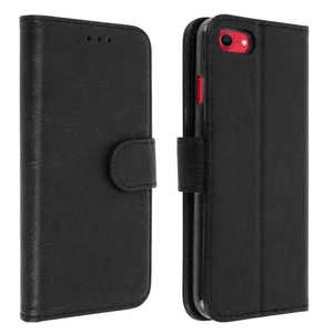 Housse iPhone SE 2022 / 2020 et 8 / 7 Clapet Porte carte Fonction support - noir - Photo 1 sur 6