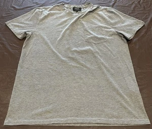 APC Rue Madame Paris gestreiftes T-Shirt mit Tasche grau weiß Extra Large XL - Bild 1 von 3
