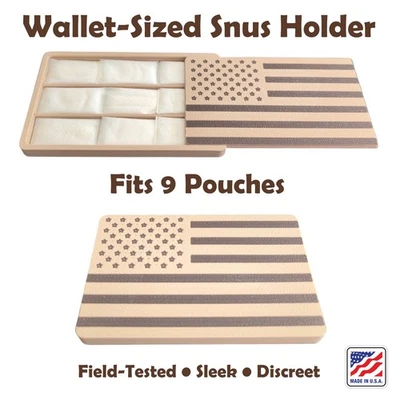 SnusCard США флаг коричневый тонкий Snus держатель карты размер бумажник чехол консилер мешок - Изображение 1 из 4