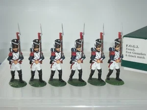 GRANADEROS DE PIE DE LA VIEJA GUARDIA IMPERIAL FRANCESA DE PRIMERA LÍNEA MARCHANDO PARA ATACAR - Imagen 1 de 2