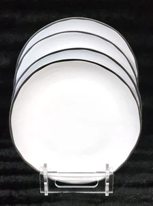 4 Rachel Ashwell Farmhouse White w Black Rim Melamine Dinner Plates 11" Matte - Picture 1 of 6