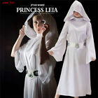 Leia Princess Star Wars Fancy White Long Dress Cosplay Suit Halloween Costumes