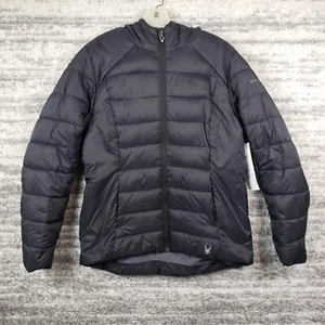 Spyder Puffer Coat Jacket Women's Size M Water Resistant Full Zip Black NWT - Picture 1 of 9