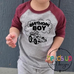 Camisa Cumpleaños Niño Raglán Coche de Carreras - 1er 2do 3er 4to 5to Cumpleaños Camisa Niño Pequeño - Imagen 1 de 3