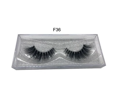 100% Real Mink Strip Lashes Clear Band Eyelashes F36 (eyelash extensions) - Image 1 of 2