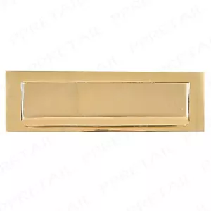 Polished Brass SELF-CLOSING Gravity Letter Box Plate 10" Door Postbox Flap - Picture 1 of 1