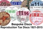 Reproduction Classic Car Vehicle Road Tax Disc Birthday Fathers Day Gift Bespoke