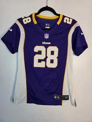 Camiseta deportiva para mujer Nike NFL On Field Vikings 28 Adrian Peterson talla mediana púrpura Foto 1 de 4