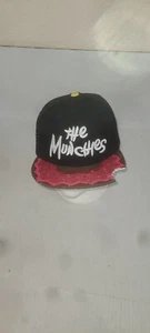 The Munchies Sombrero de Billete Plano Ajustable Snapback Negro Mordida Sacada del Ala - Imagen 1 de 5