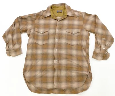 Camisa Occidental de Franela Informal a Cuadros Pendleton Años 90 Amarilla 16.5 Rara De Colección Foto 1 de 4