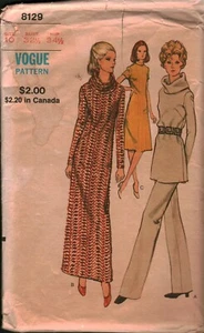 8129 Vintage Vogue Sewing Pattern Misses Loose Fitting A line Dress Tunic Pants - Picture 1 of 2