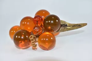 MID CENTURY MODERN ORANGE ACRYL LUCITE TRAUBENBÜNDEL - Bild 1 von 5