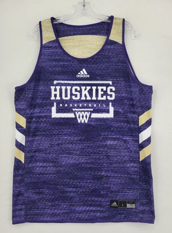 Washington Huskies Adidas Reversible Basketball Jersey - Size Large - Purple Cover