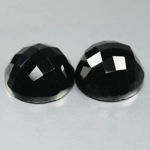 14.00 Cts Checkerboard Black Spinel Pair Untreated Rare Natural Gemstone - Picture 1 of 3
