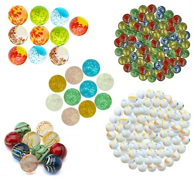 Marbles Milky & Glass Coloured For Marble Kids Runs Traditional Toys Games Party • 4.46€