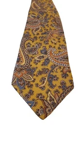JOS. A. BANK Signature Collection 100% Silk Tie Made in Italy Mustard Paisley - Picture 1 of 12